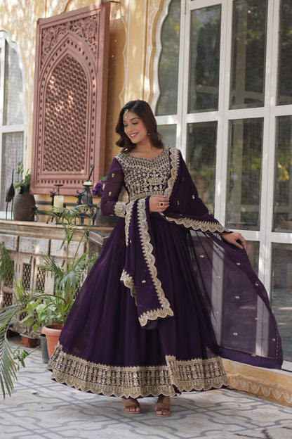 WEDDING SPECIAL BLOOMING EMBROIDERED GOWN WITH DUPATTA (WDN34)