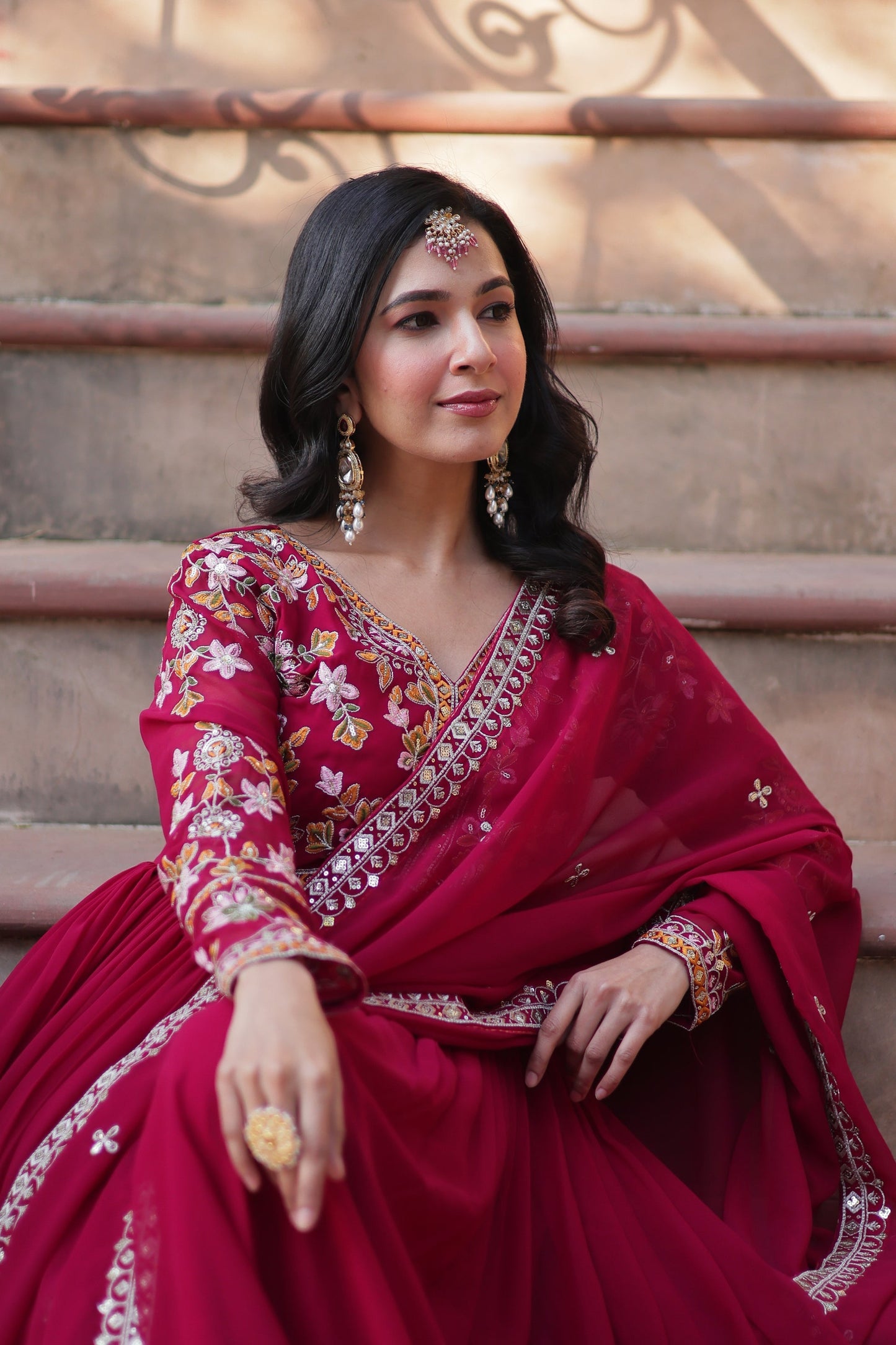 WEDDING SPECIAL FAUX BLOOMING ZARI SEQUINS EMBROIDERED GOWN WITH DUPATTA (WDN06) 0