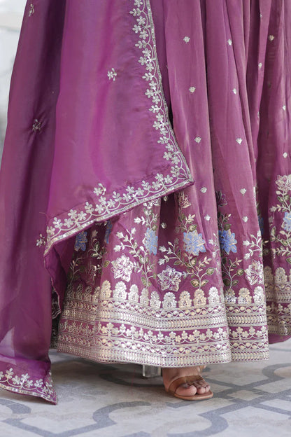 VISCOS COSMOS SEQUINS EMBROIDERED GOWN WITH DUPATTA(WD71)