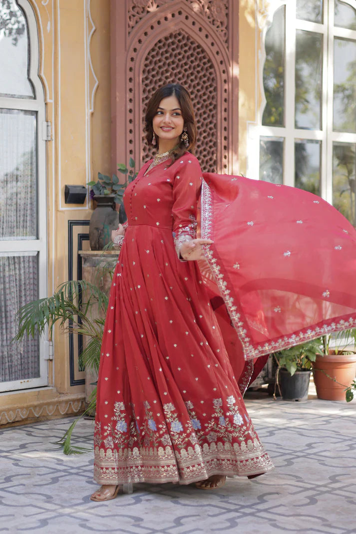 Viscos VISCOS COSMOS SEQUINS EMBROIDERED GOWN WITH DUPATTA(WD72) – Naira Fashion