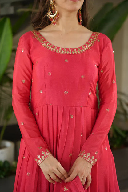 CHINON SEQUANCE EMBROIDERED GOWN WITH DUPATTA(WD83) (01)