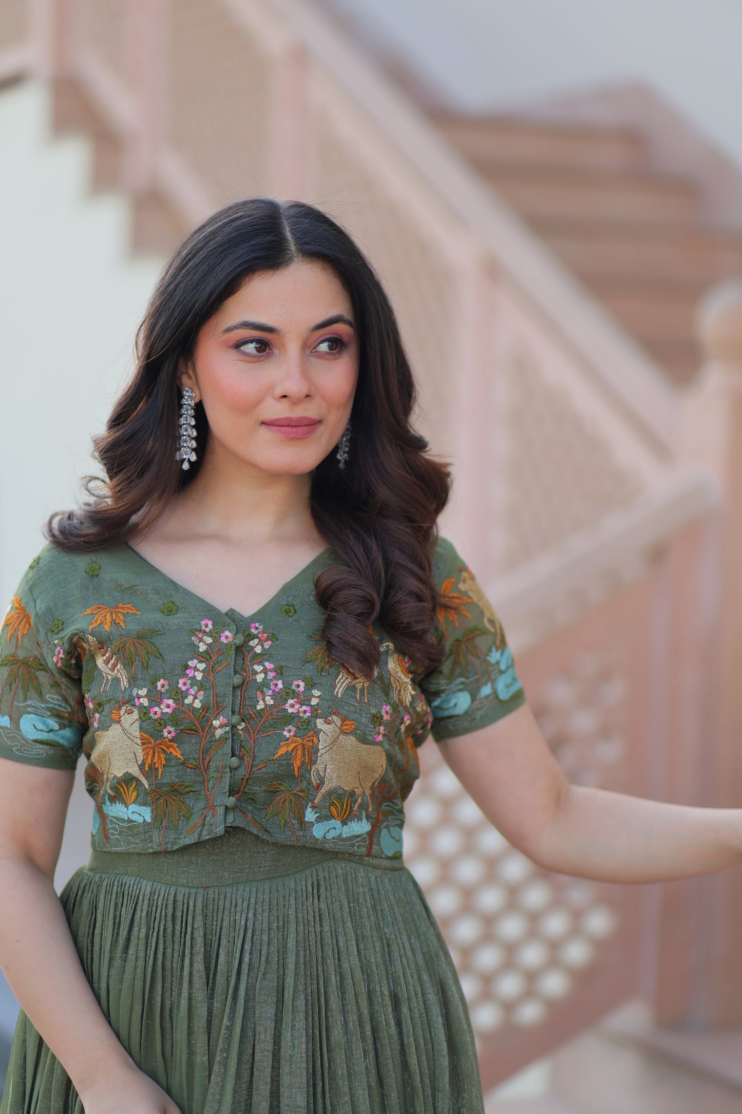 FESTIVAL SPECIAL CRUNCHY EMBROIDERED KOTI GOWN (WDN53)