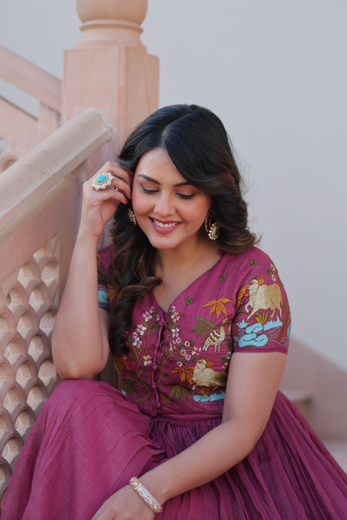 FESTIVAL SPECIAL CRUNCHY EMBROIDERED KOTI GOWN (WDN53) 01