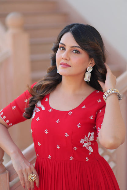 FESTIVAL SPECIAL FAUX BLOOMING BEADS EMBROIDERED GOWN (WDN54)