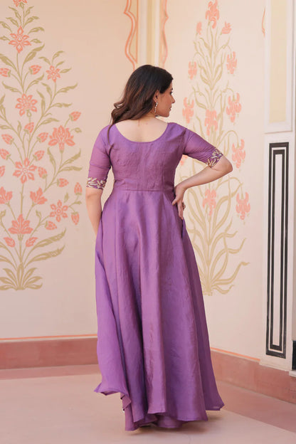 FESTIVAL SPECIAL GOLD CRUSH BEADS EMBROIDERED GOWN(WD177)