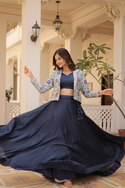 TILTON PREMIUM DESIGNER LEHENGA CHOLI WITH KOTI