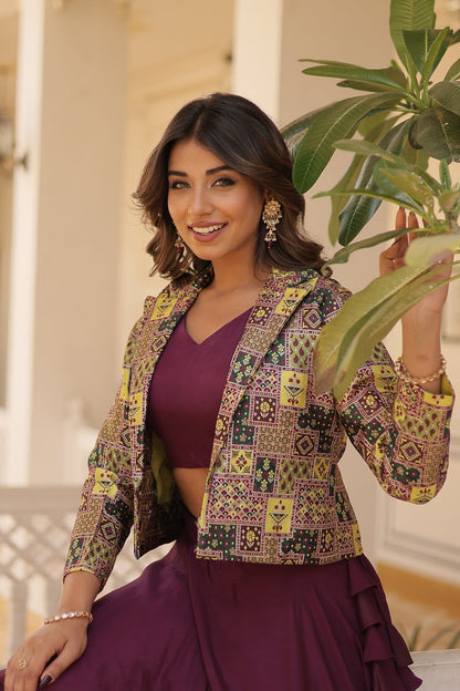 TILTON PREMIUM DESIGNER LEHENGA CHOLI WITH KOTI
