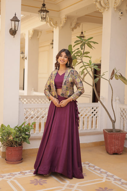 TILTON PREMIUM DESIGNER LEHENGA CHOLI WITH KOTI