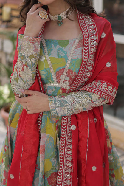 RUSSIAN SILK EMBROIDERED GOWN WITH DUPATTA(WD92) (01)