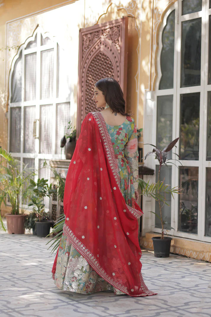 RUSSIAN SILK EMBROIDERED GOWN WITH DUPATTA(WD92) (01)