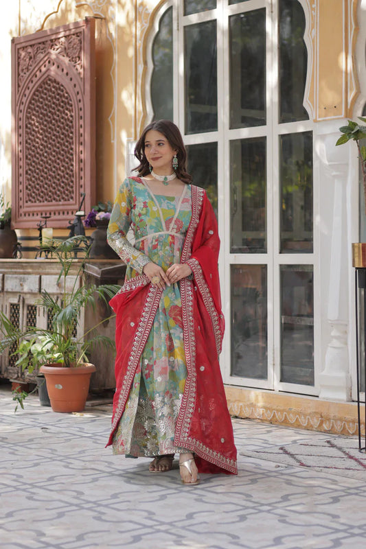 RUSSIAN SILK EMBROIDERED GOWN WITH DUPATTA(WD92) (01)
