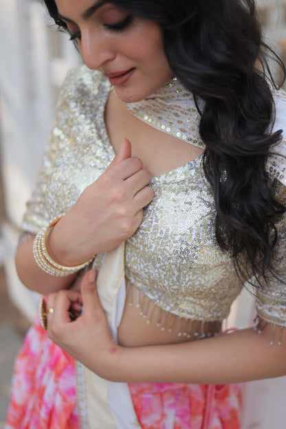 TILTON WEDDING SPECIAL FAUX GEORGETTE HEAVY SEQUINS EMBROIDERED LEHENGA CHOLI