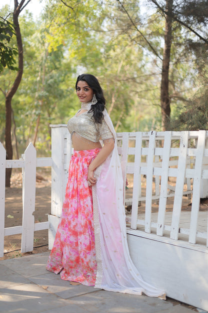 WEDDING SPECIAL FAUX GEORGETTE HEAVY SEQUINS EMBROIDERED LEHENGA CHOLI (WDN113)