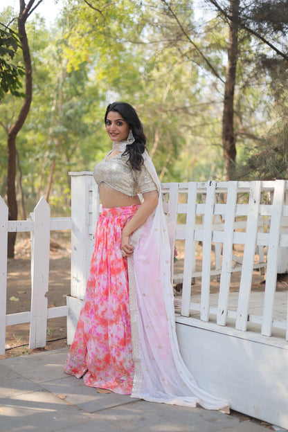 TILTON WEDDING SPECIAL FAUX GEORGETTE HEAVY SEQUINS EMBROIDERED LEHENGA CHOLI