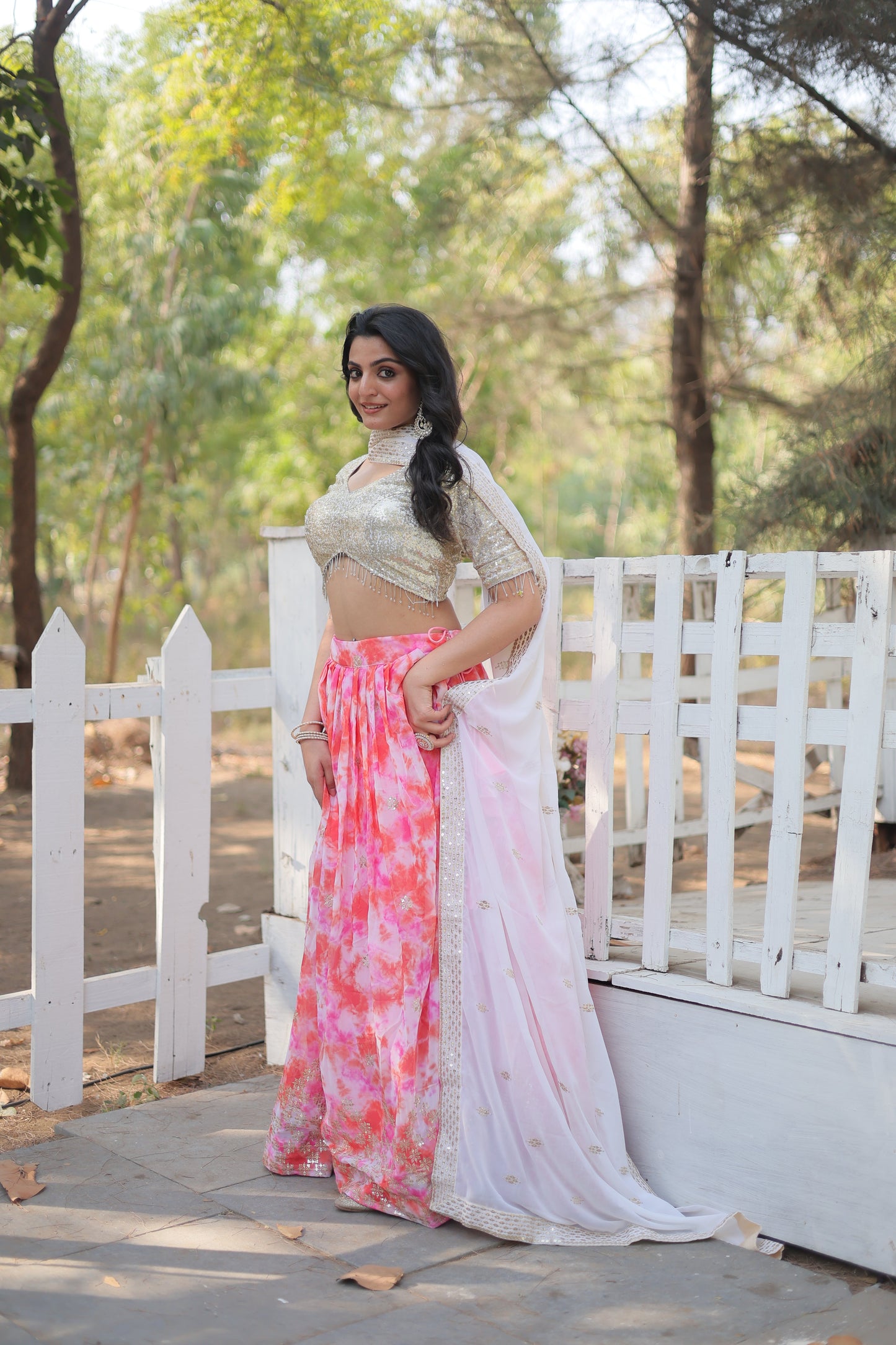 TILTON WEDDING SPECIAL FAUX GEORGETTE HEAVY SEQUINS EMBROIDERED LEHENGA CHOLI