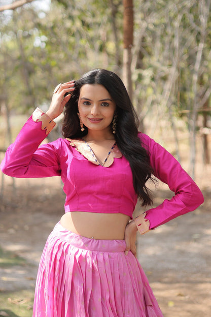 DAYBLE VISCOSEKALAMKARI JARI WEAVING LEHENGA CHOLI (WDN107)