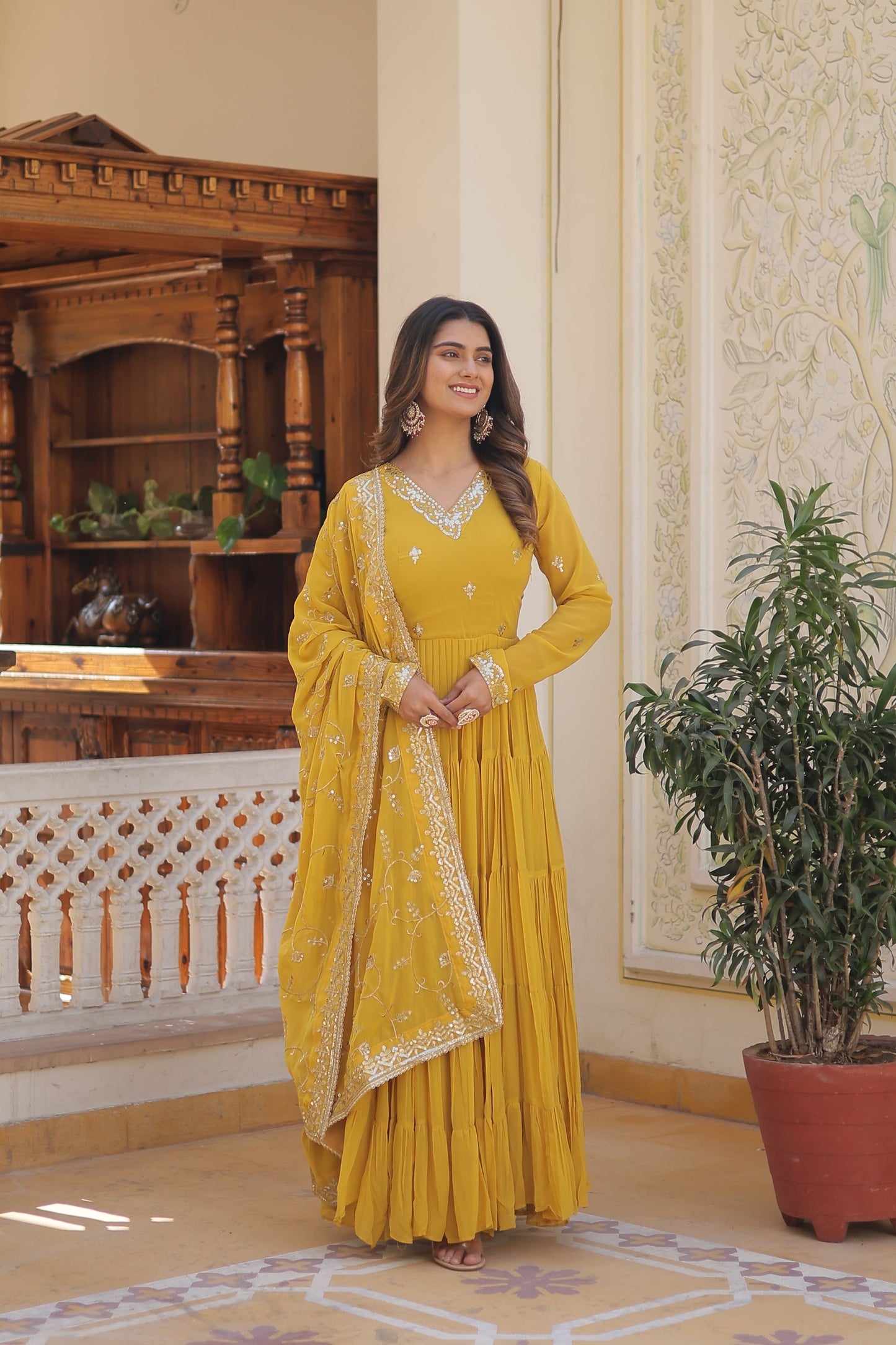 Premium gown with dupatta (WDN15)