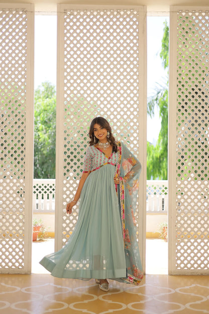 PREMIUM DESIGNER GOWN WITH DUPATTA(WARED344)