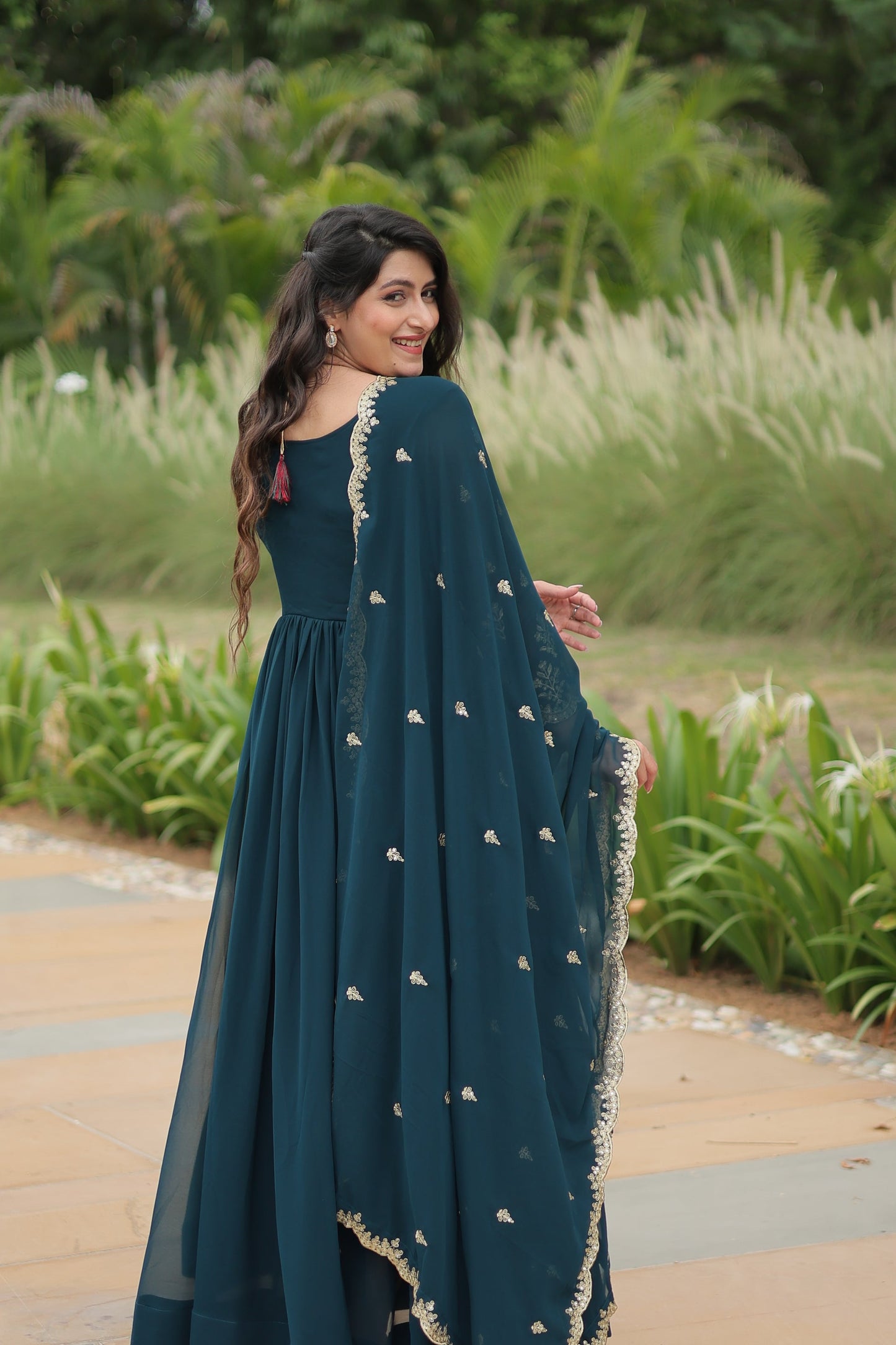 FESTIVAL SPECIAL FAUX BLOOMING SEQUINS EMBROIDERED GOWN WITH DUPATTA (WDN19)