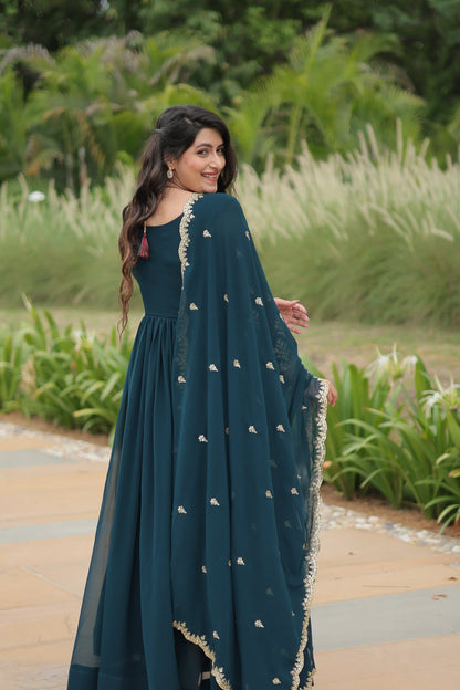 FESTIVAL SPECIAL FAUX BLOOMING SEQUINS EMBROIDERED GOWN WITH DUPATTA (WDN19)