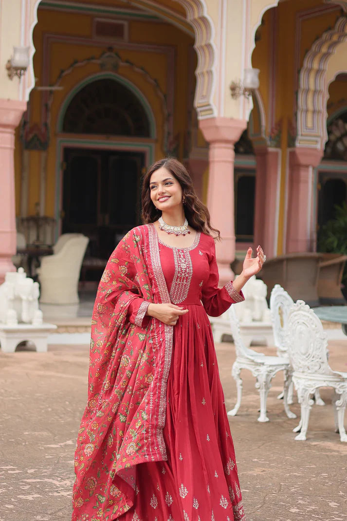 FESTIVAL SPECIAL SEQUINS EMBROIDERES GOWN WITH DUPATTA(WD22) (03)