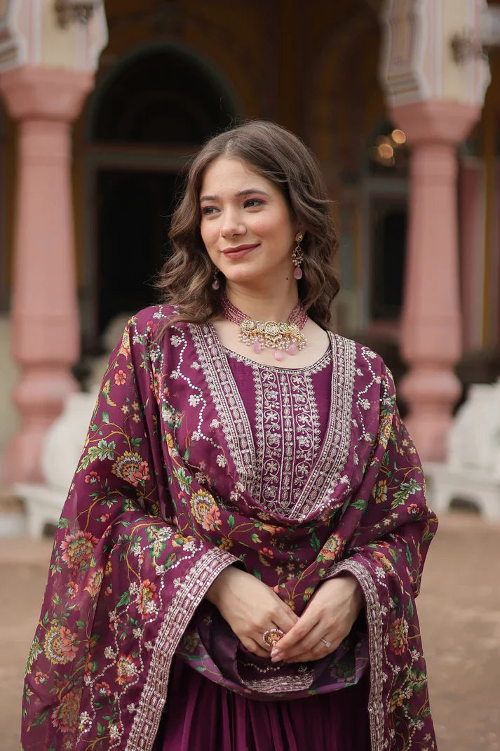 FESTIVAL SPECIAL SEQUINS EMBROIDERES GOWN WITH DUPATTA(WD22) (01)