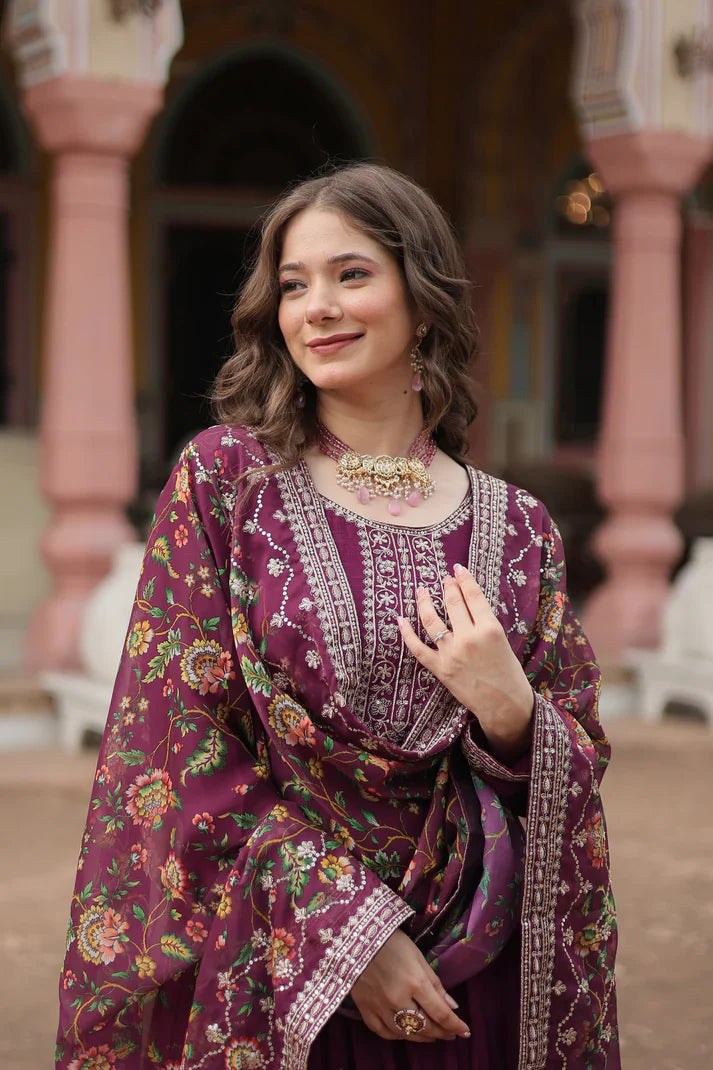 FESTIVAL SPECIAL SEQUINS EMBROIDERES GOWN WITH DUPATTA(WD22) (01)