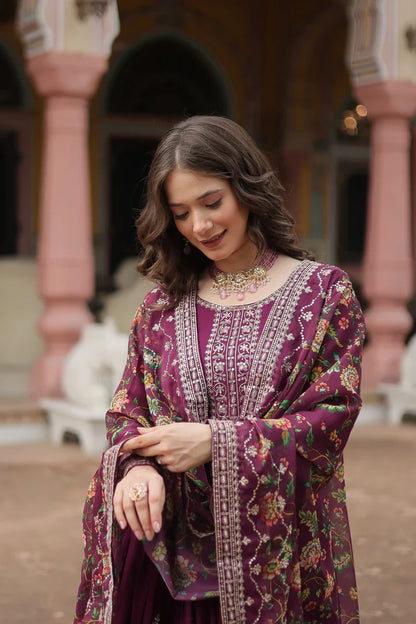 FESTIVAL SPECIAL SEQUINS EMBROIDERES GOWN WITH DUPATTA(WD22) (01)