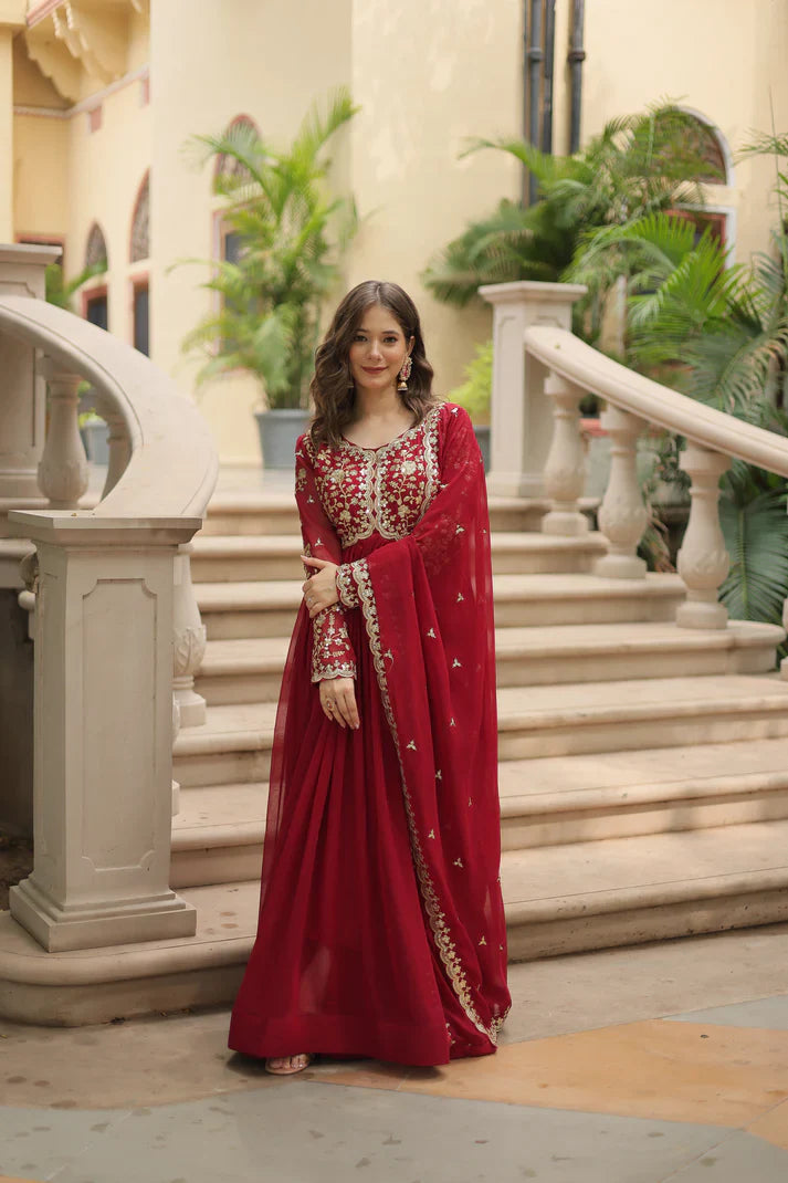FESTIVAL SPECIAL SEQUINS EMBROIDERES GOWN WITH DUPATTA(WD13)