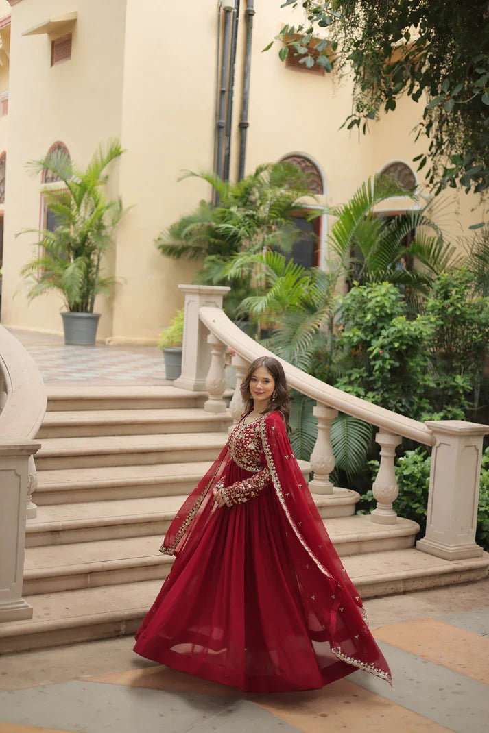 FESTIVAL SPECIAL SEQUINS EMBROIDERES GOWN WITH DUPATTA(WD13)
