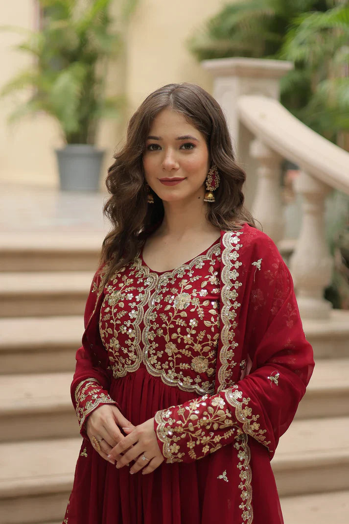 FESTIVAL SPECIAL SEQUINS EMBROIDERES GOWN WITH DUPATTA(WD13)