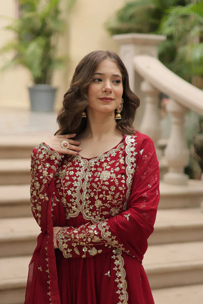 FESTIVAL SPECIAL SEQUINS EMBROIDERES GOWN WITH DUPATTA(WD13)