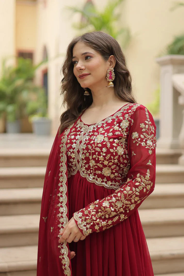 FESTIVAL SPECIAL SEQUINS EMBROIDERES GOWN WITH DUPATTA(WD13)