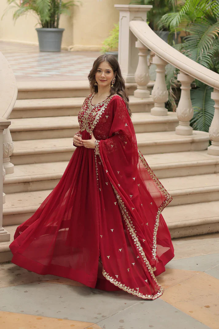 FESTIVAL SPECIAL SEQUINS EMBROIDERES GOWN WITH DUPATTA(WD13)