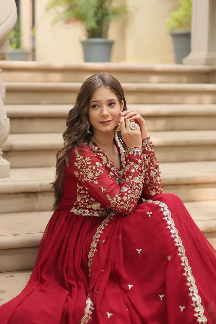 FESTIVAL SPECIAL SEQUINS EMBROIDERES GOWN WITH DUPATTA(WD13)