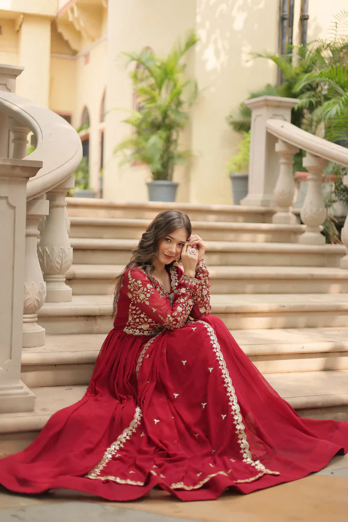 FESTIVAL SPECIAL SEQUINS EMBROIDERES GOWN WITH DUPATTA(WD13)