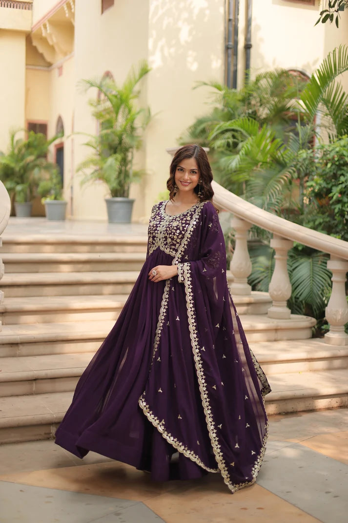 FESTIVAL SPECIAL SEQUINS EMBROIDERES GOWN WITH DUPATTA(WD13)
