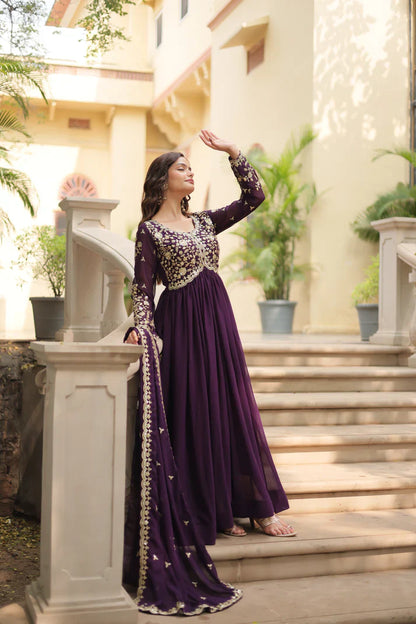 FESTIVAL SPECIAL SEQUINS EMBROIDERES GOWN WITH DUPATTA(WD13) (01)