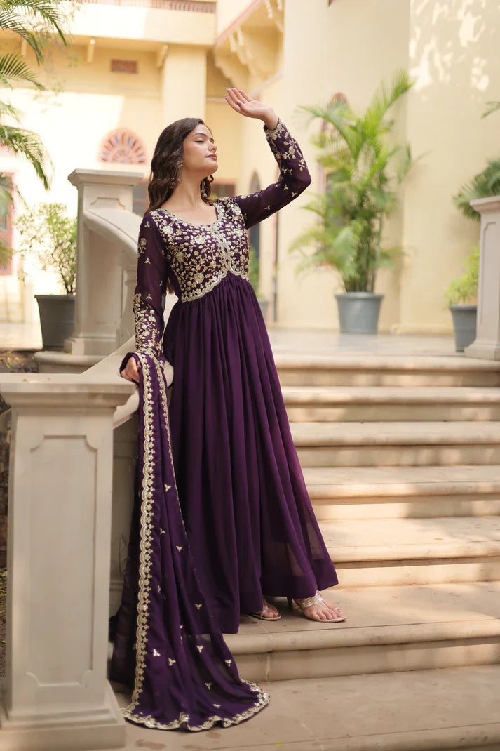 FESTIVAL SPECIAL SEQUINS EMBROIDERES GOWN WITH DUPATTA(WD13) (01)