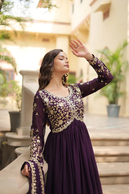 FESTIVAL SPECIAL SEQUINS EMBROIDERES GOWN WITH DUPATTA(WD13) (01)