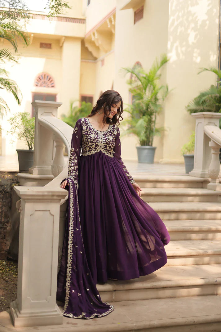 FESTIVAL SPECIAL SEQUINS EMBROIDERES GOWN WITH DUPATTA(WD13) (01)