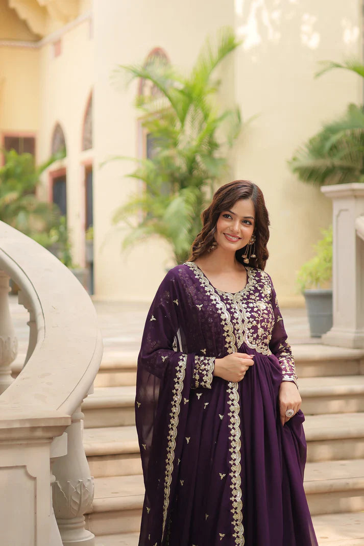 FESTIVAL SPECIAL SEQUINS EMBROIDERES GOWN WITH DUPATTA(WD13) (01)