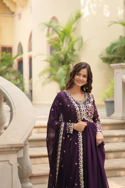 FESTIVAL SPECIAL SEQUINS EMBROIDERES GOWN WITH DUPATTA(WD13) (01)