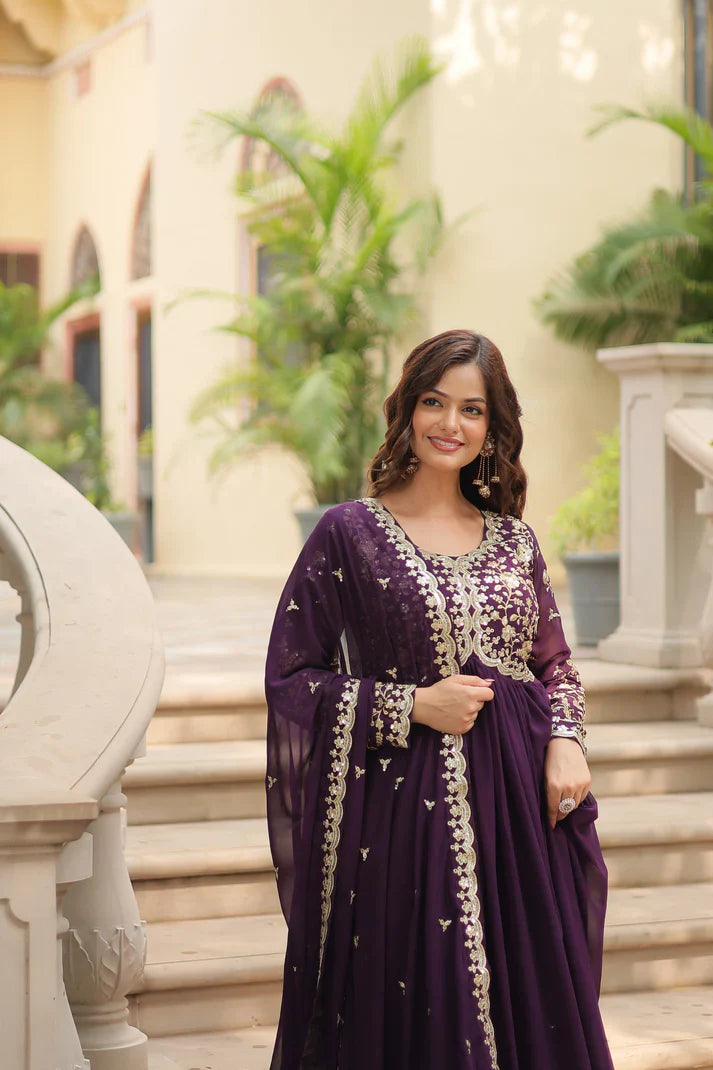 FESTIVAL SPECIAL SEQUINS EMBROIDERES GOWN WITH DUPATTA(WD13) (01)