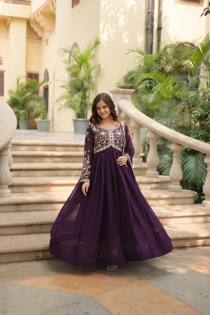 FESTIVAL SPECIAL SEQUINS EMBROIDERES GOWN WITH DUPATTA(WD13)