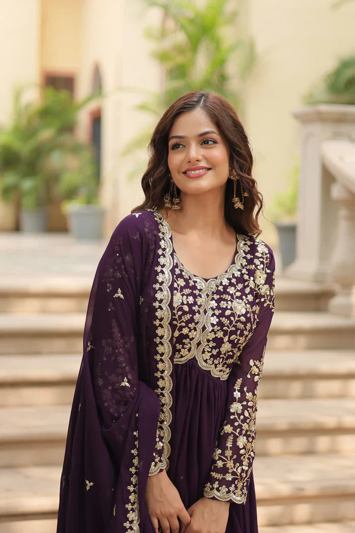 FESTIVAL SPECIAL SEQUINS EMBROIDERES GOWN WITH DUPATTA(WD13) (01)