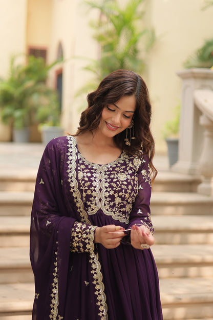 FESTIVAL SPECIAL SEQUINS EMBROIDERES GOWN WITH DUPATTA (WDN07) 01