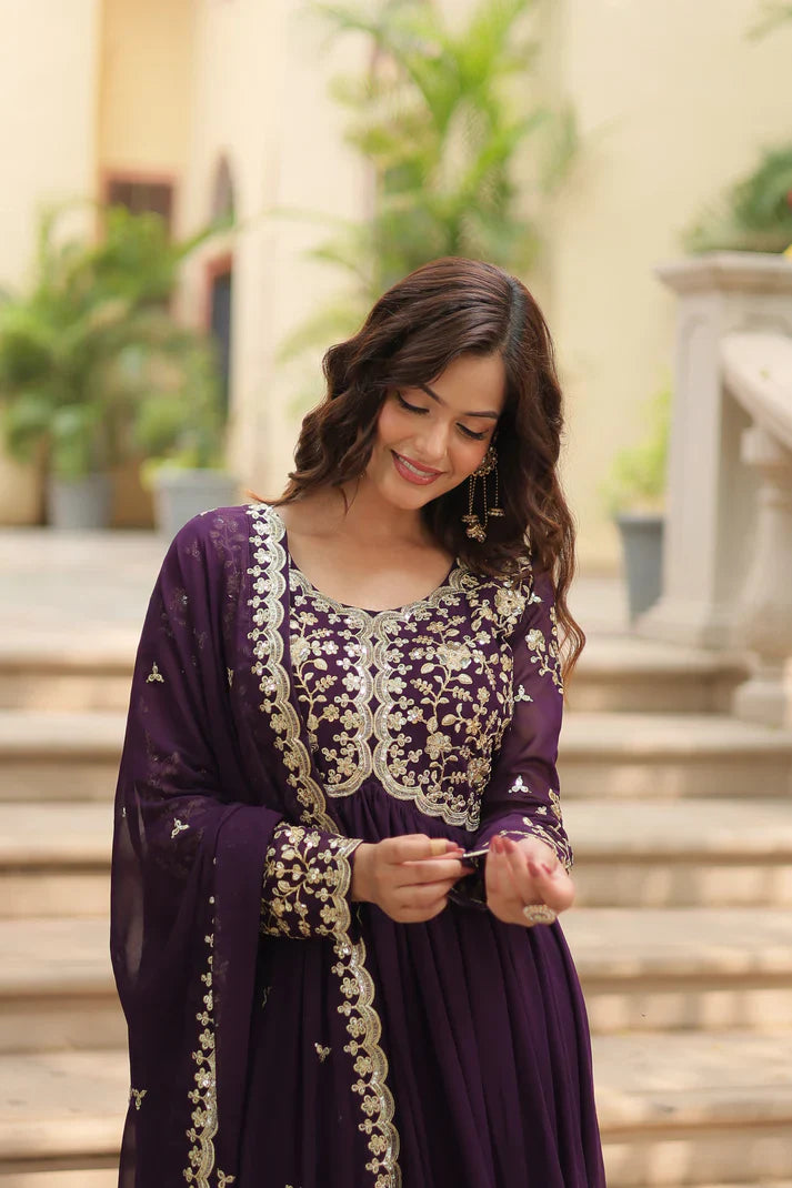 FESTIVAL SPECIAL SEQUINS EMBROIDERES GOWN WITH DUPATTA(WD13) (01)