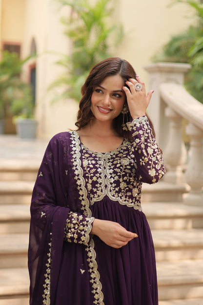 FESTIVAL SPECIAL SEQUINS EMBROIDERES GOWN WITH DUPATTA (WDN07) 01