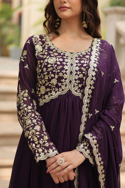 FESTIVAL SPECIAL SEQUINS EMBROIDERES GOWN WITH DUPATTA (WDN07) 01